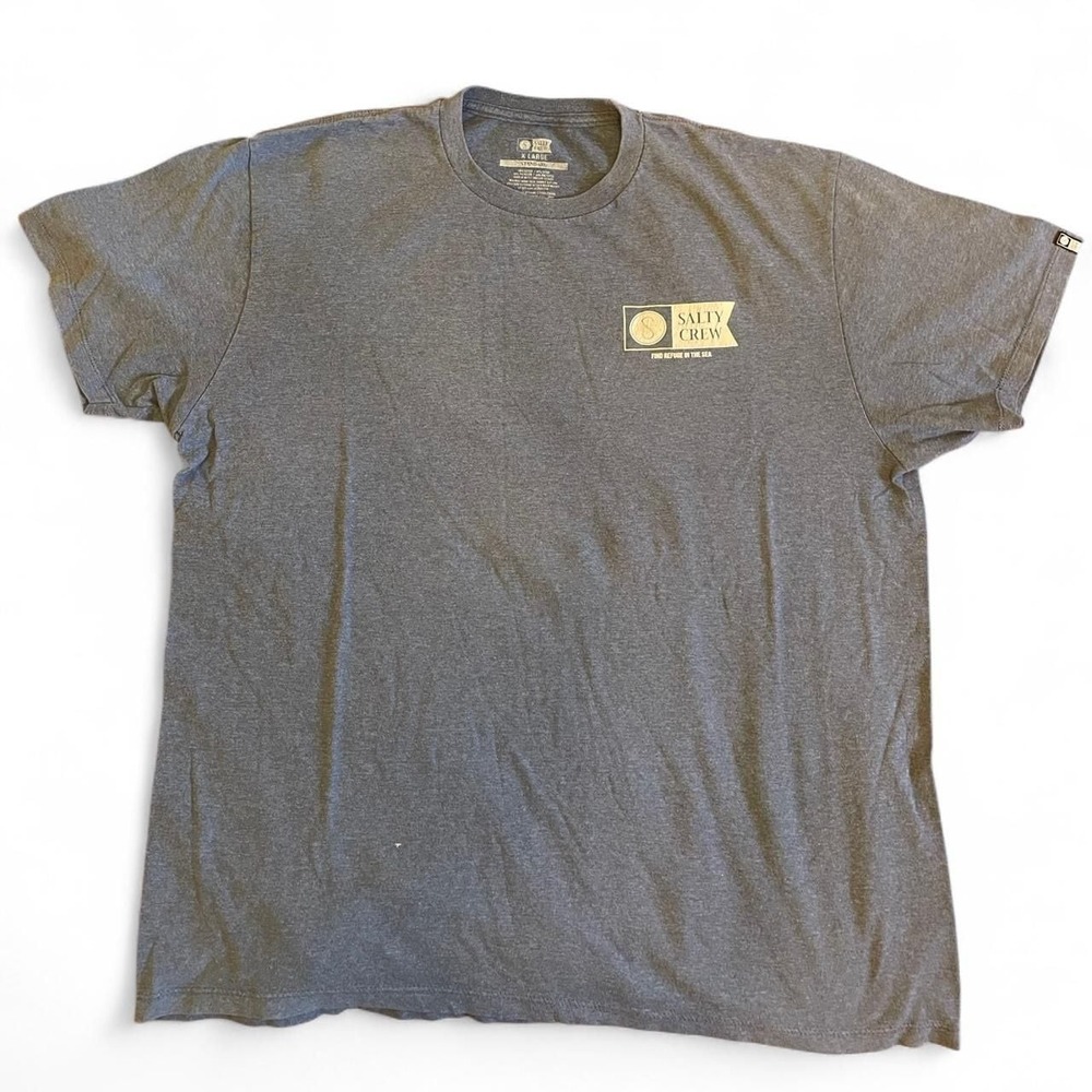 Salty Crew Grey Graphic T-Shirt, Men's Size XL - Surf Skater Style